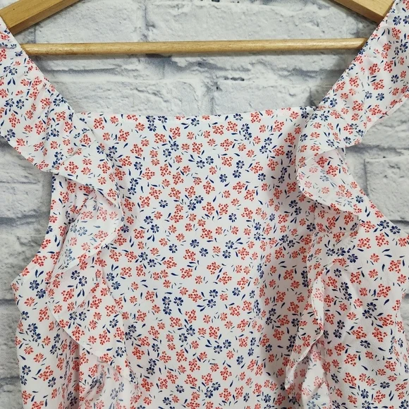 Loft floral ruffle tank top - Picture 4 of 6